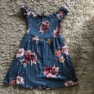 OFF-SHOULDER FLORAL MINI DRESS